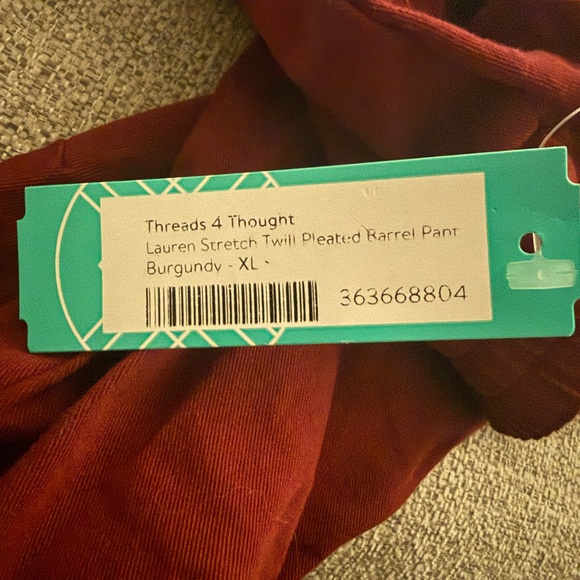 Threads 4 Thought LAUREN STRETCH TWILL PLEATED BARREL PANT - XL - Picture 5 of 6